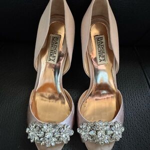 Badgley Mischka Blush Embellished Heels